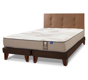 Cama europea Dual Sensity king base dividida + respaldo Royal café