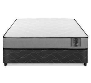 Cama europea 2 plazas x 190 cm gris Star