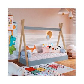 Cama transición infantil Montessori azul