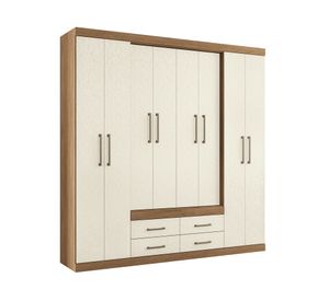Clóset 8 puertas Nápoles 8.4 Jar jatoba/areia 217.6x212x46.3 cm