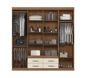 Clóset 8 puertas Nápoles 8.4 Jar jatoba/areia 217.6x212x46.3 cm