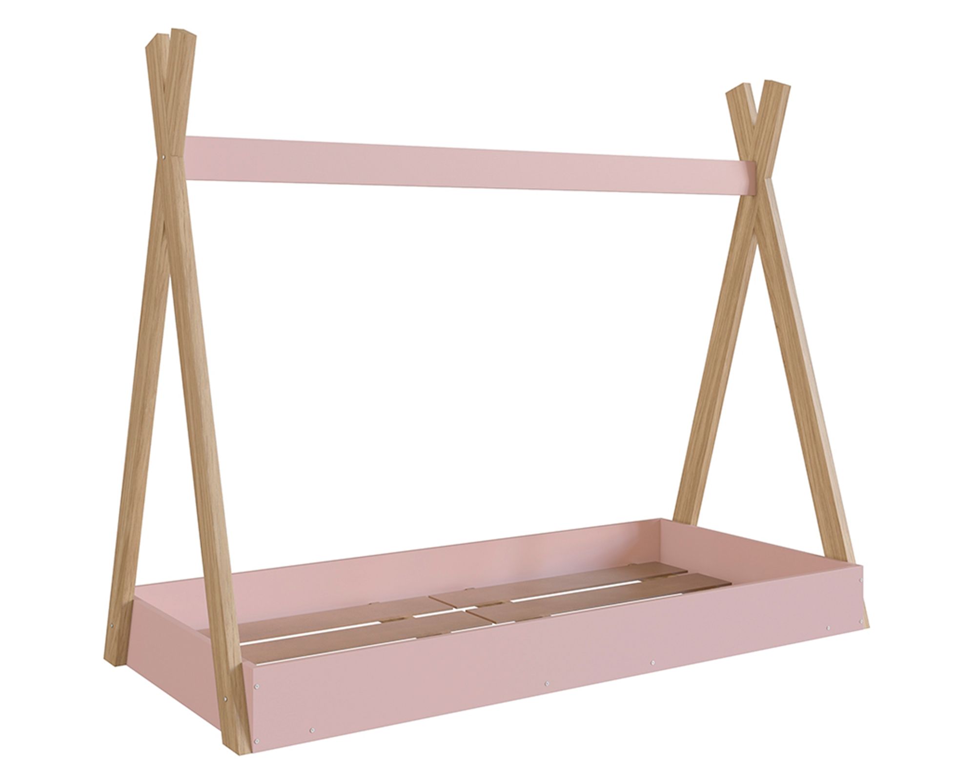 Kidscool Cama infantil montessori rosado 130.5x72.7x158 cm