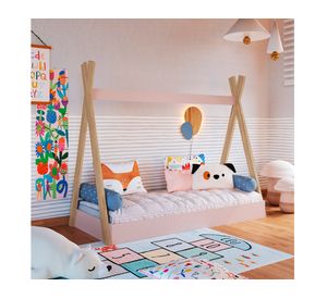 Cama infantil montessori rosado 130.5x72.7x158 cm