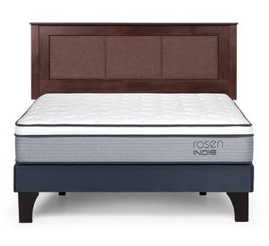 Cama europea Indie 2 plazas base normal + Respaldo Rachel