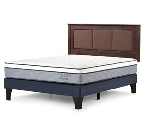 Cama europea Indie 2 plazas base normal + Respaldo Rachel