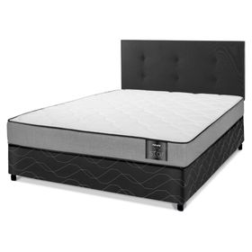 Cama americana Star 2 plazas + respaldo Royal negro
