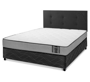 Cama americana Star 2 plazas + respaldo Royal negro