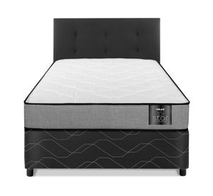 Cama americana Star 1.5 plazas + respaldo Royal negro