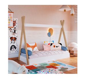 Cama transición infantil Montessori blanco