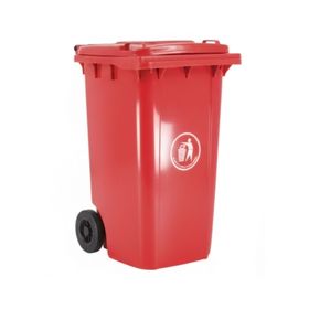 Basurero cuadrado rojo 240 lt