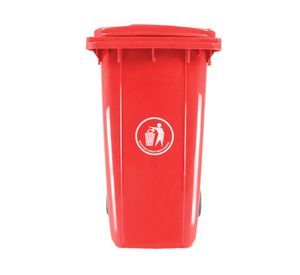 Basurero cuadrado rojo 240 lt