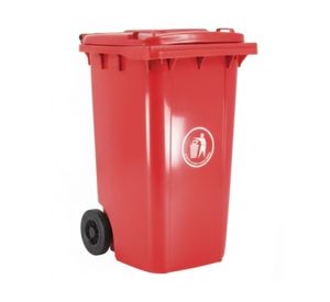 Basurero cuadrado rojo 240 lt