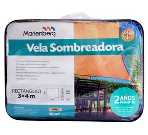 Vela sombreadora 3x4 m cuadrado beige Marienberg