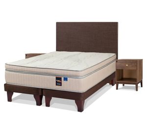 Cama europea 2 plazas + base dividida Maximo Cobre + set chocolate Atenas