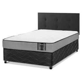 Cama americana Star 1 plaza + respaldo Royal negro