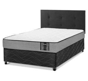 Cama americana Star 1 plaza + respaldo Royal negro