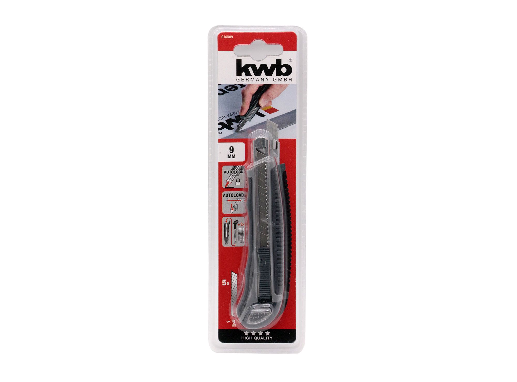 Cuchillo Cartonero 9 mm Carga Automática KWB