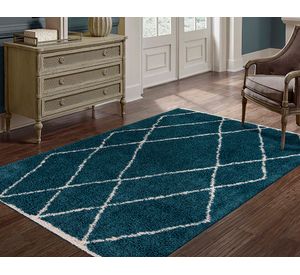 Alfombra shaggy Guiza turquesa 170x230 cm