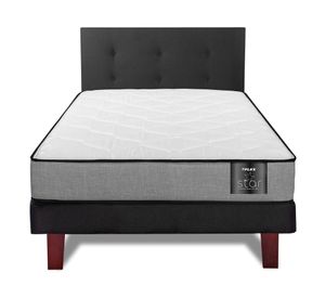 Cama europea 1.5 plazas Star + respaldo Royal negro