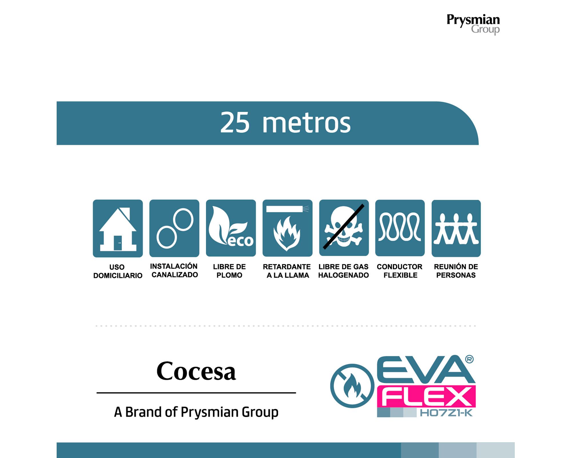 Cable Evaflex 1,5 mm 25 m blanco Cocesa