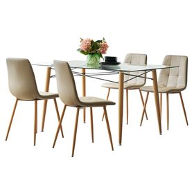 Comedor 4 personas Lavi beige 77x 140x90 cm
