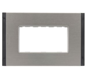 Placa 3 módulos + soporte Nobile titanio Bticino