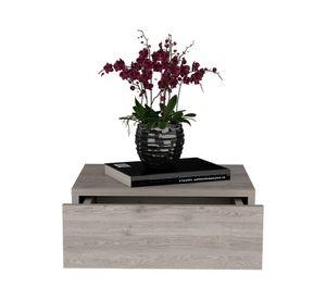 Velador flotante 1 cajón Milano ceniza