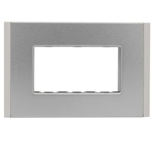 Placa 3 módulos + soporte Nobile aluminio Bticino