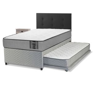 Diván Star 1 plaza + respaldo Royal y velador Rock