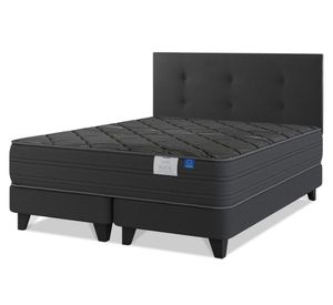 Cama europea Black 2 plazas base dividida + respaldo Royal