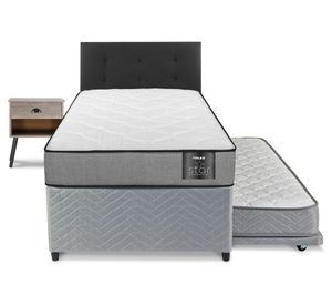 Diván Star 1.5 plazas + respaldo Royal y velador Rock