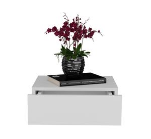 Velador flotante 1 cajón Milano blanco