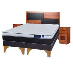 Cama europea king Nexus base dividida + set de muebles Colonia