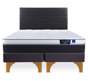 Cama europea king Nexus base dividida + respaldo Modern grafito