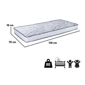 Colchón cuna Kid 130x70x10 cm