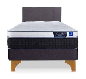 Cama europeas Nexus 1.5 plazas box + respaldo Royal