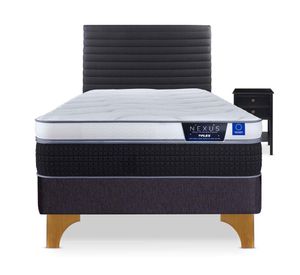 Cama europea 1.5 plazas Nexus + respaldo Modern + velador Rover