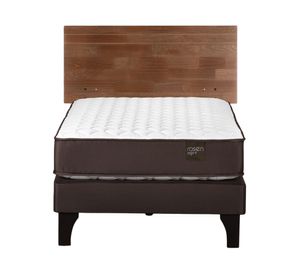 Cama europea Ergo T 1.5 plazas + respaldo Tabor café