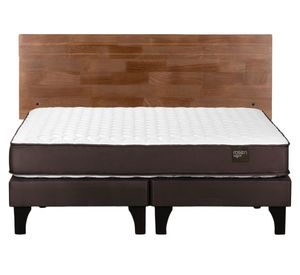 Cama europea Ergo T 2 plazas base dividida + respaldo Tabor café