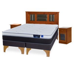 Cama europea 2 plazas Nexus base dividida + set de muebles Lorraine