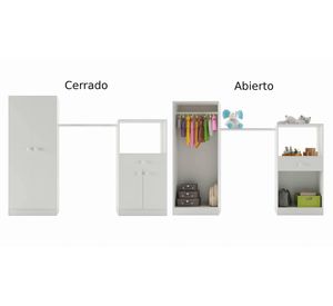 Cuna corral + cómoda + clóset Top Baby blanco