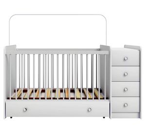 Cuna corral + cómoda + cajonera Top Baby blanco