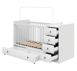 Cuna corral + cómoda + cajonera Top Baby blanco