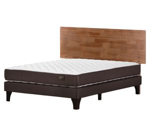 Cama europea Ergo T 2 plazas + respaldo Tabor café