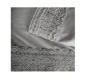 Juego de sábanas 1.5 plazas 180 hilos broderie gris