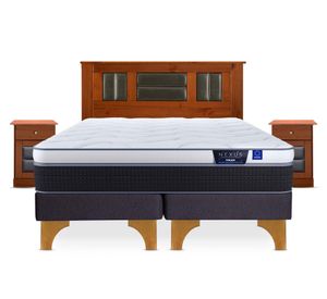 Cama europea king Nexus base dividida + set de muebles Lorraine