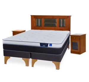 Cama europea king Nexus base dividida + set de muebles Lorraine
