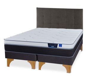 Cama europea king Nexus base dividida + respaldo Design grafito