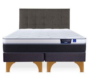 Cama europea 2 plazas Nexus base dividida + respaldo Design grafito