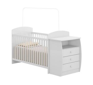 Cuna de madera con cómoda 3 cajones